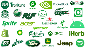 Logos that use green, including Starbucks, Spotify, Tropicana and John Deere.