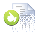 A document icon with a green thumbs-up.