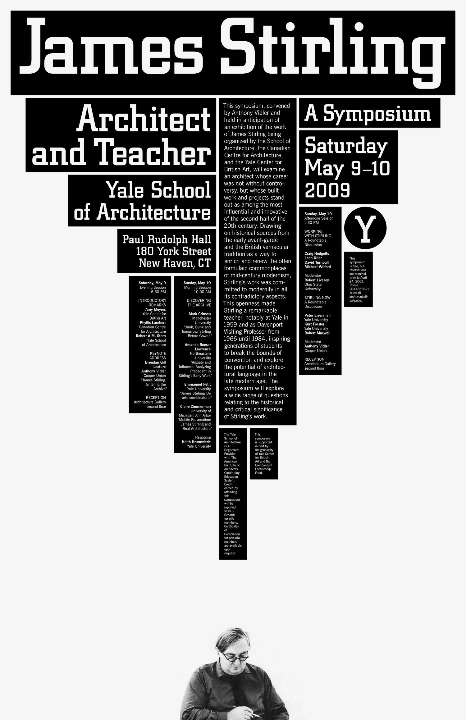 The same poster with a large name at the top and smaller supporting text below.